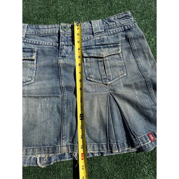 Vintage Y2K EDC by Esprit Denim Distressed Jean Mini Skirt - Size 38 - Picture 8 of 11